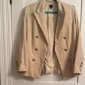 Rowing Blazers Cream Corduroy Double-Breasted Blazer